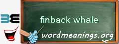 WordMeaning blackboard for finback whale